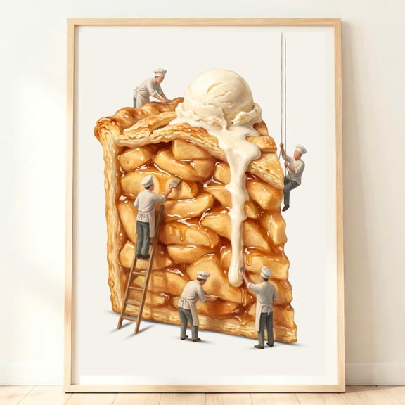 Traditional Kitchen Decor Apple Pie Wall Art Classic Food Home Kitchen Print