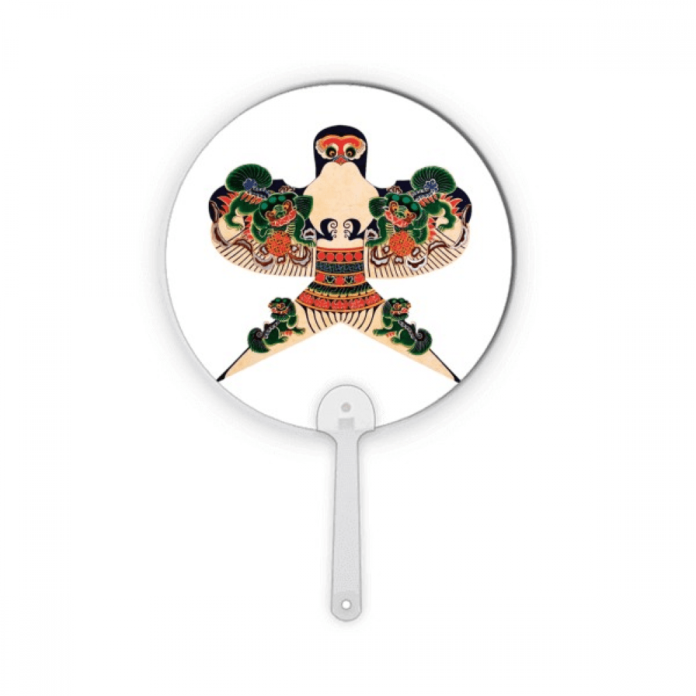 Traditional Kite Chinese Culture Pattern Plastic Round Handheld Fan Decorations Craft