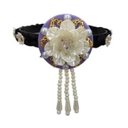 Traditional Korean Hanbok Headband for Women and Girls Elegant Flower Pearls Hair Hoop Stage Dance Hair Accessory