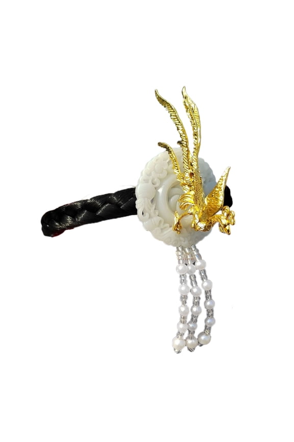 Traditional Korean Headpiece Showcasing Phoenixes Designs Unique Hair Pin Decoration for Enhancing Hanbok Outfits