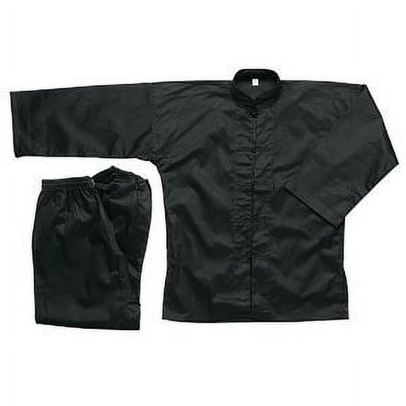 Traditional Kung Fu Uniform All Black – 100% Cotton - size 3 125 lbs 5’5″