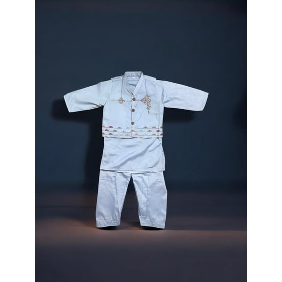Traditional Kurta, Pajama and Coat Set for Boys, Cultural Wear, 302