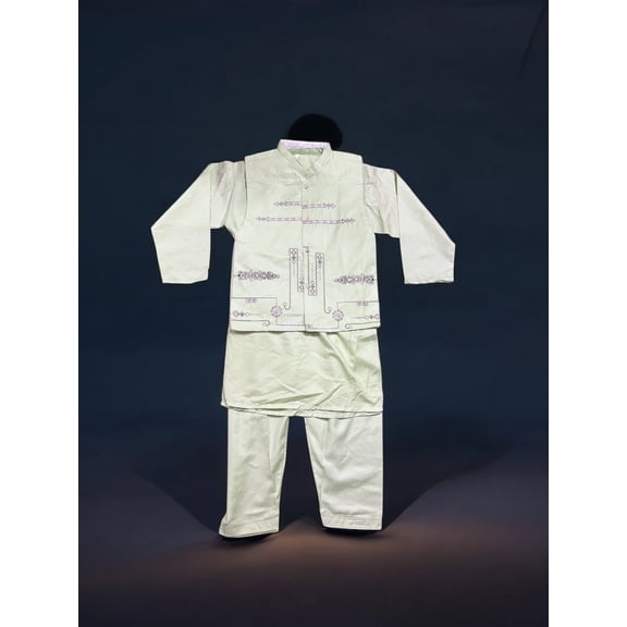 Traditional Kurta, Pajama and Coat Set for Boys, Cultural Wear, 305