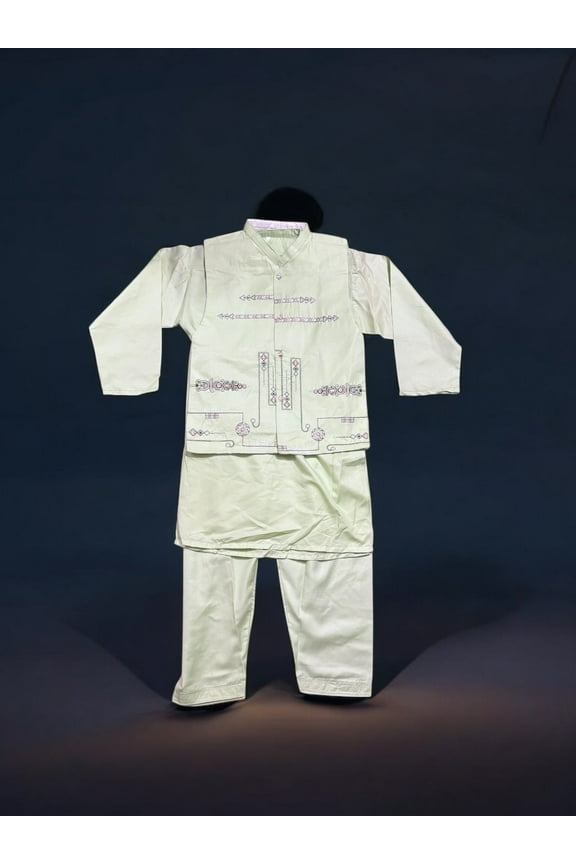 Traditional Kurta, Pajama and Coat Set for Boys, Cultural Wear, 305