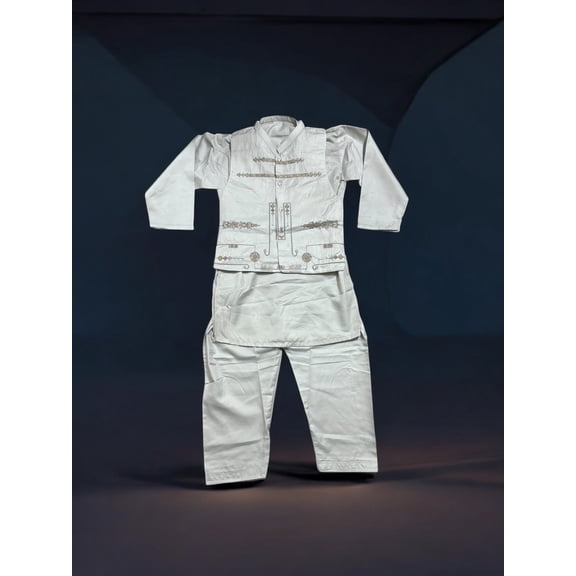 Traditional Kurta, Pajama and Coat Set for Boys, Cultural Wear, 307