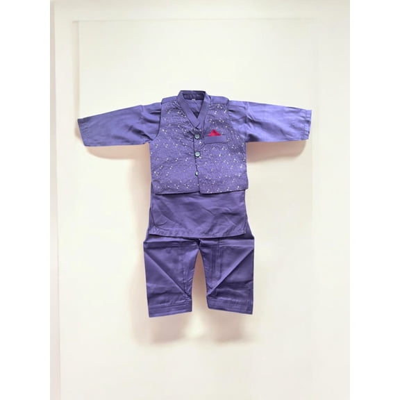 Traditional Kurta, Pajama and Coat Set for Boys, Cultural Wear, 312