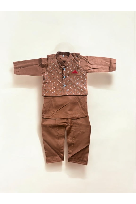 Traditional Kurta, Pajama and Coat Set for Boys, Cultural Wear, 313