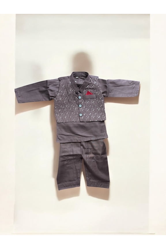 Traditional Kurta, Pajama and Coat Set for Boys, Cultural Wear, 316