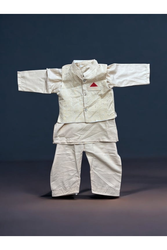 Traditional Kurta, Pajama and Coat Set for Boys, Cultural Wear, 317