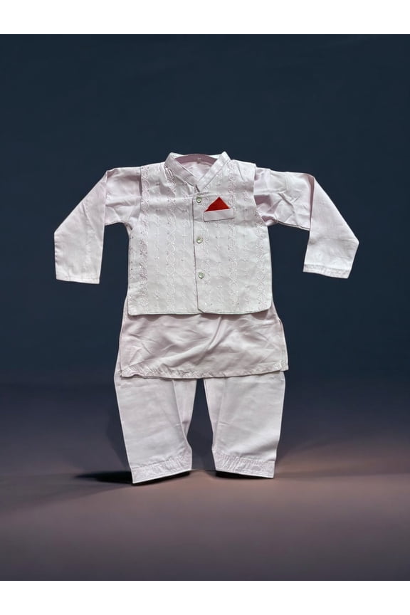 Traditional Kurta, Pajama and Coat Set for Boys, Cultural Wear, 319