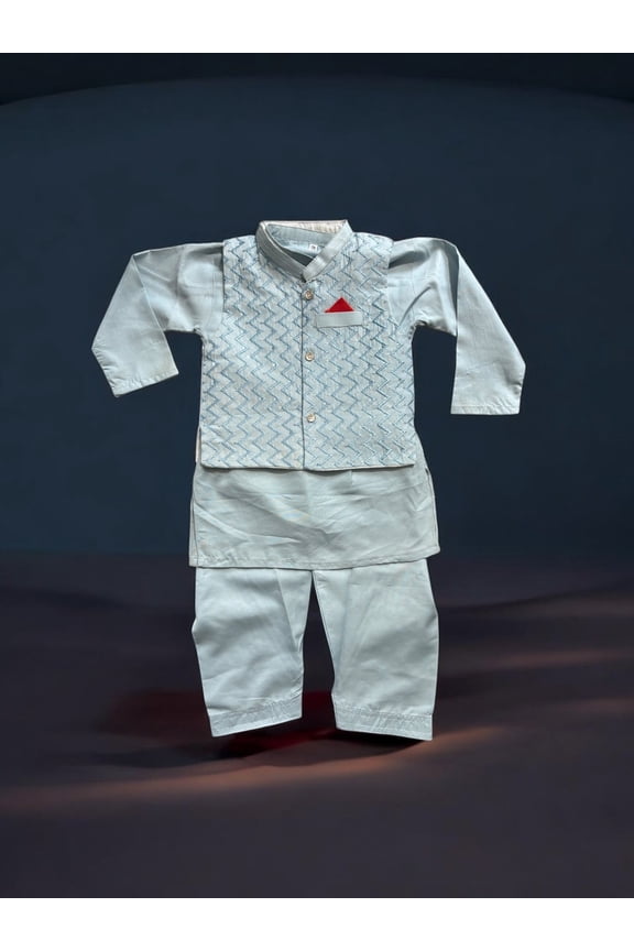 Traditional Kurta, Pajama and Coat Set for Boys, Cultural Wear, 322