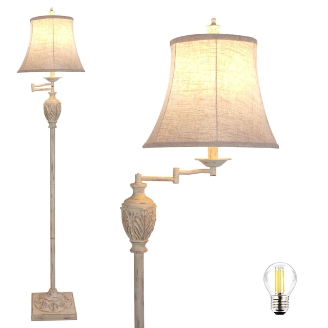 Led Florring Traditional LED Floor Lamp with 350° Adjustable Swing Arm Lamp ...