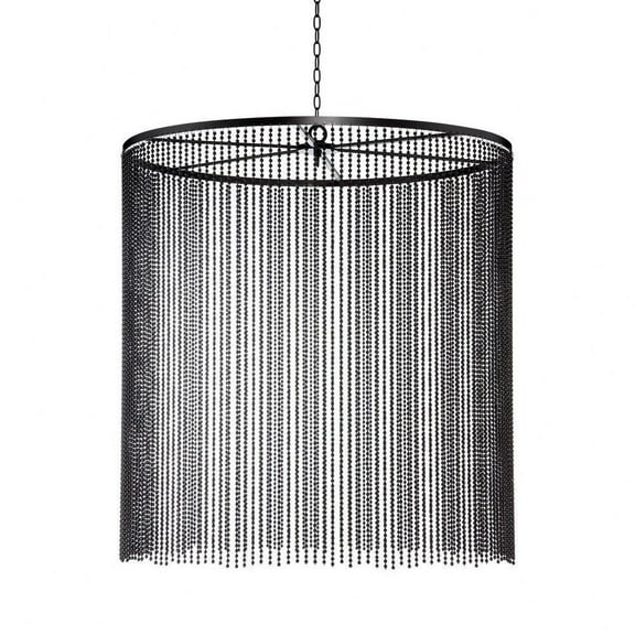 Traditional Large Beaded Curtain with Trimmable Metal Beads 55 inches Pendants-Bronze Finish Bailey Street Home 79-Bel-1862943