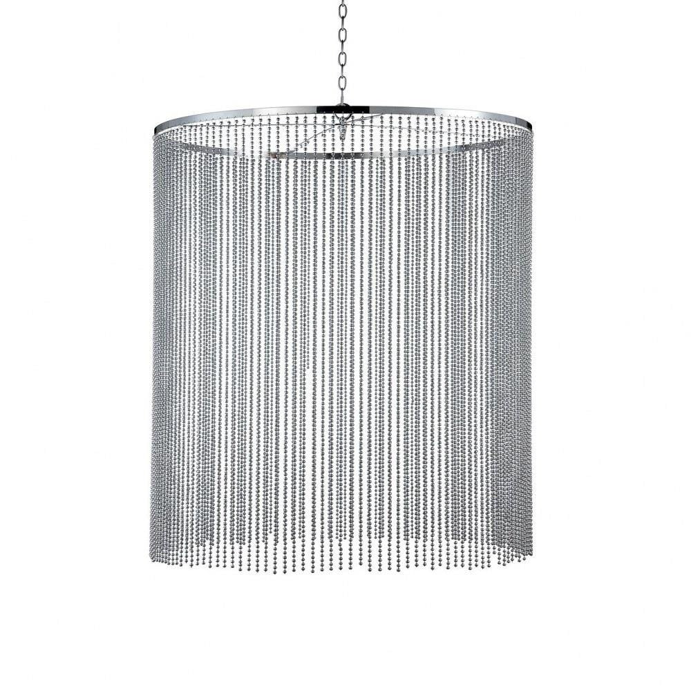 Traditional Large Beaded Curtain with Trimmable Metal Beads 55 inches Pendants-Chrome Finish Bailey Street Home 79-Bel-1862942