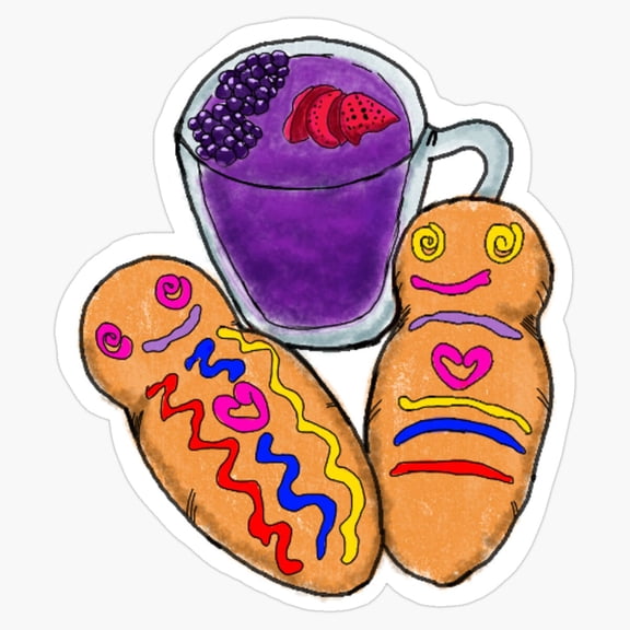 Traditional Latin American Children Day Celebration Sweet Guagua De Pan Bread Loaf Decal For Journal Sticker
