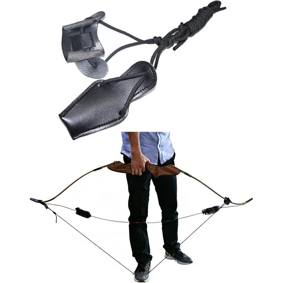 Traditional Leather Bow Stringer  Safe Recurve & Longbow Stringing Tool for Archery, Easy to Use Portable Bow Rope for Hunting Shooting Accessories