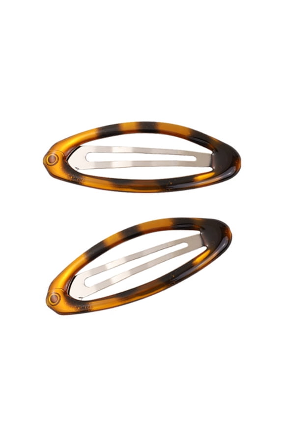 Traditional Leopards Pattern Metallic Pattern Oval Hair Accessories for Women Girls Barrettes