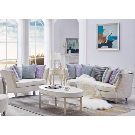 Traditional Linen Blend Sofa & Loveseat Set 2 Pcs McFerran SF2518