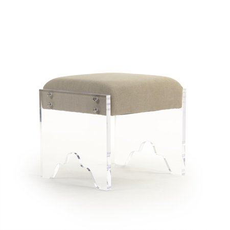 Traditional Linen and Acrylic Addie Stool by Zentique
