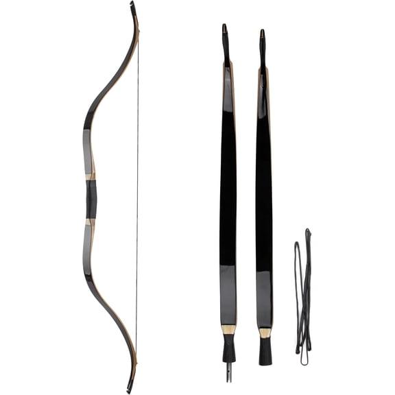 Traditional Longbow, Wooden Bow, Detachable Recurve Bow, Both Right Hand and Left Hand - Bow and Arrow, Archery Target Hunting