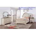 thumbnail image 1 of Traditional Look White Creamy Finish 4pc Bedroom Eastern King Size Bed Set Dresser Mirror Nightstand Wooden Furniture HB FB, 1 of 8