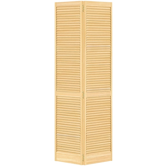 Kimberly Bay Traditional Louver-Louver Solid Core Unfinished Wood Bi-fold Door