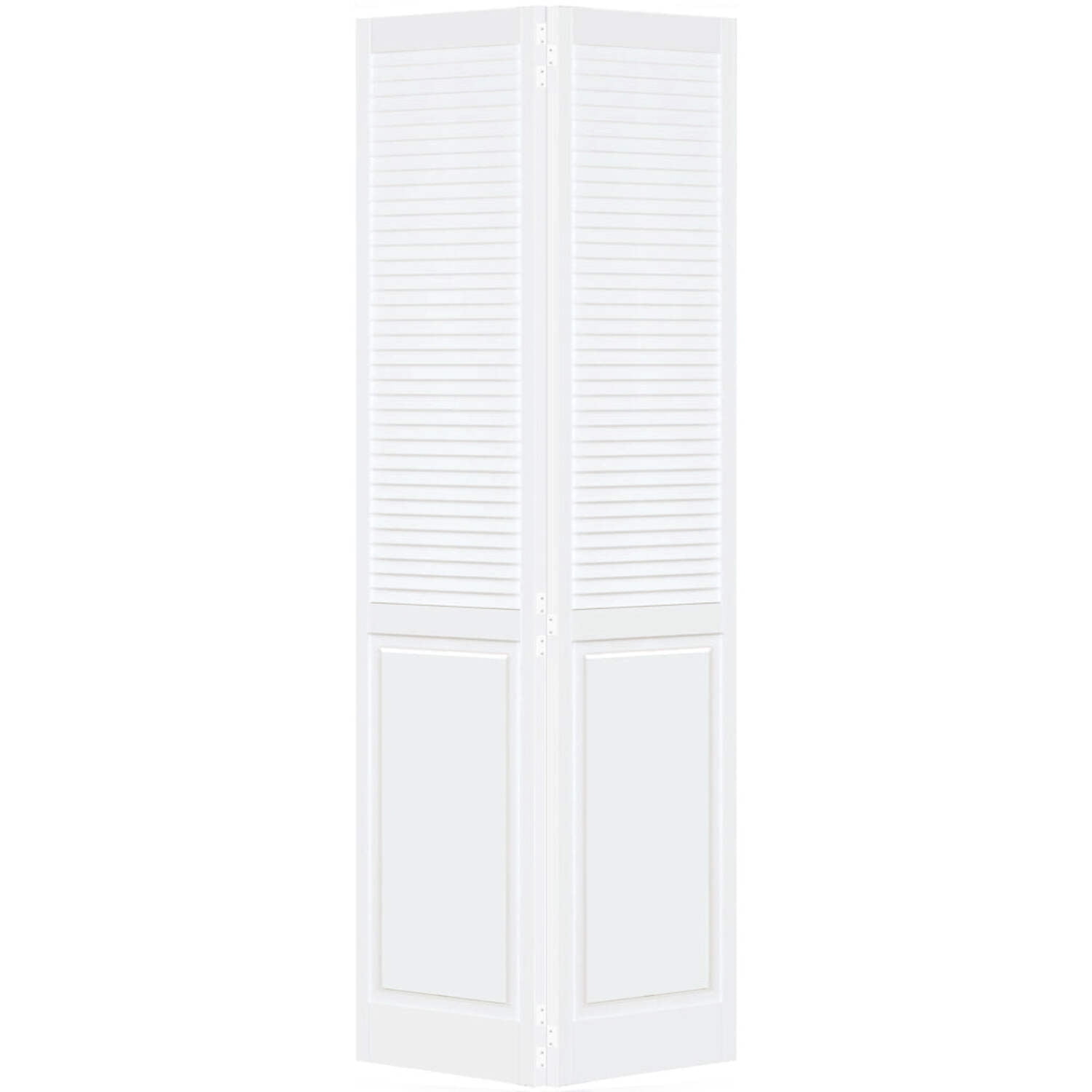 Traditional Louver Panel White Solid Core Wood Bi-fold Door - Walmart.com