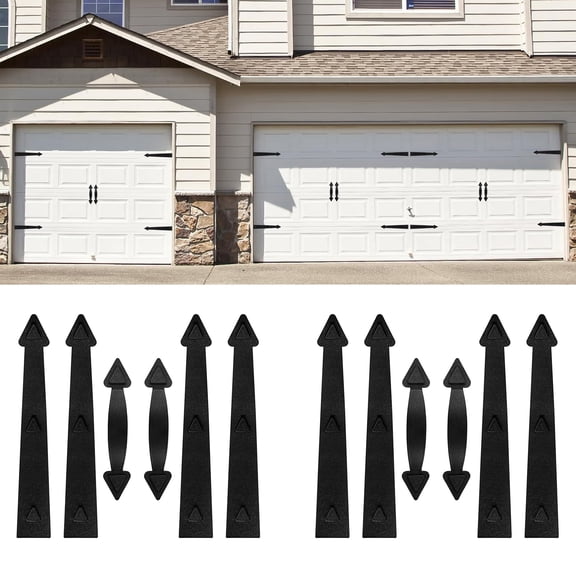 Traditional Magnetic Garage Door Decorative Hardware Kit 8 Hinges 4 Handles