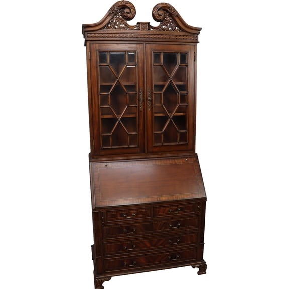Traditional Mahogany Secretary Desk with Bookcase | Office Furniture