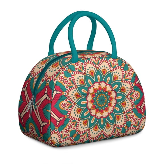 Traditional Mandala Lunch Box - Authentic Ethnic Craftsmanship, Insulated Cooler for Cultural Heritage Enthusiasts