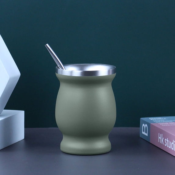 Traditional Mate Tea Cup, Stainless Steel Cup, Double-Walled, Easy To Clean Stainless Steel Mini Lightweight Handy Gift Cup Multi Functional Practical Mate Tea Cup