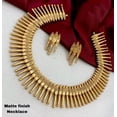 thumbnail image 1 of Traditional Matte Finish Gold Plated Necklace & Earrings Set for Women, 1 of 1