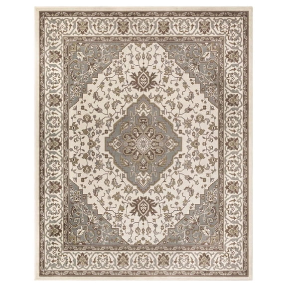 Traditional Medallion Floral Stain Resistant Indoor Area Rug or Runner for Entryway, Living Room, Bedroom, Any Room