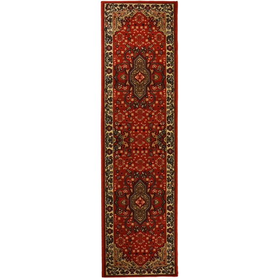 Traditional Medallion Oriental Design Red Color Rug Runner Printed Slip Skid Resistant Rubber Back 2 x 7 Runner Rug(Red, 23" x 7')