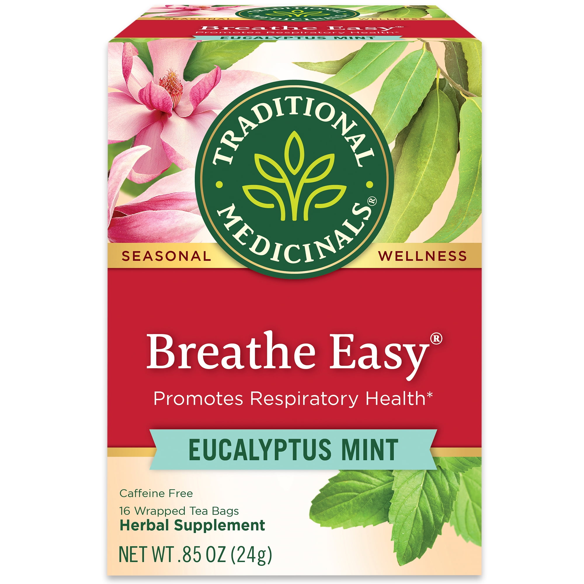 Traditional Medicinal Breath Easy, CaffeineFree Tea Bags, 16 Count