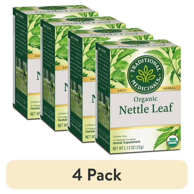 (4 pack) Traditional Medicinal Nettle Leaf, Organic Tea Bags, 16 Count ...