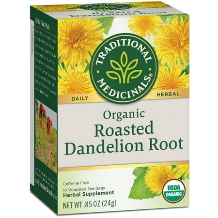 Traditional Medicinal Roasted Dandelion Root, Caffeine-Free Tea Bags, 16 Count