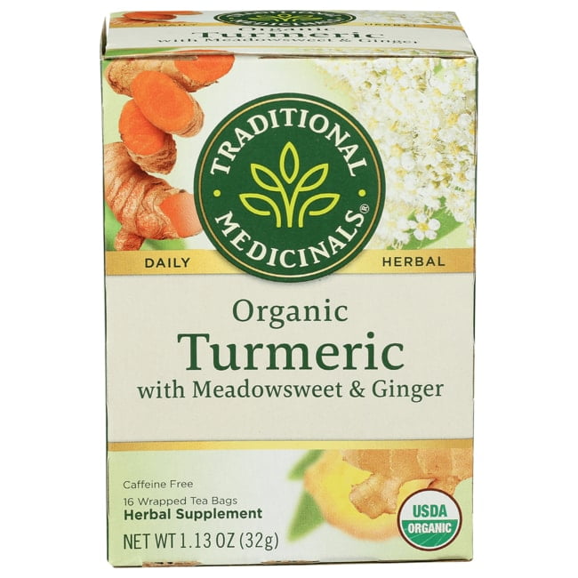 Traditional Medicinal Turmeric with Meadowsweet & Ginger, Organic Tea ...