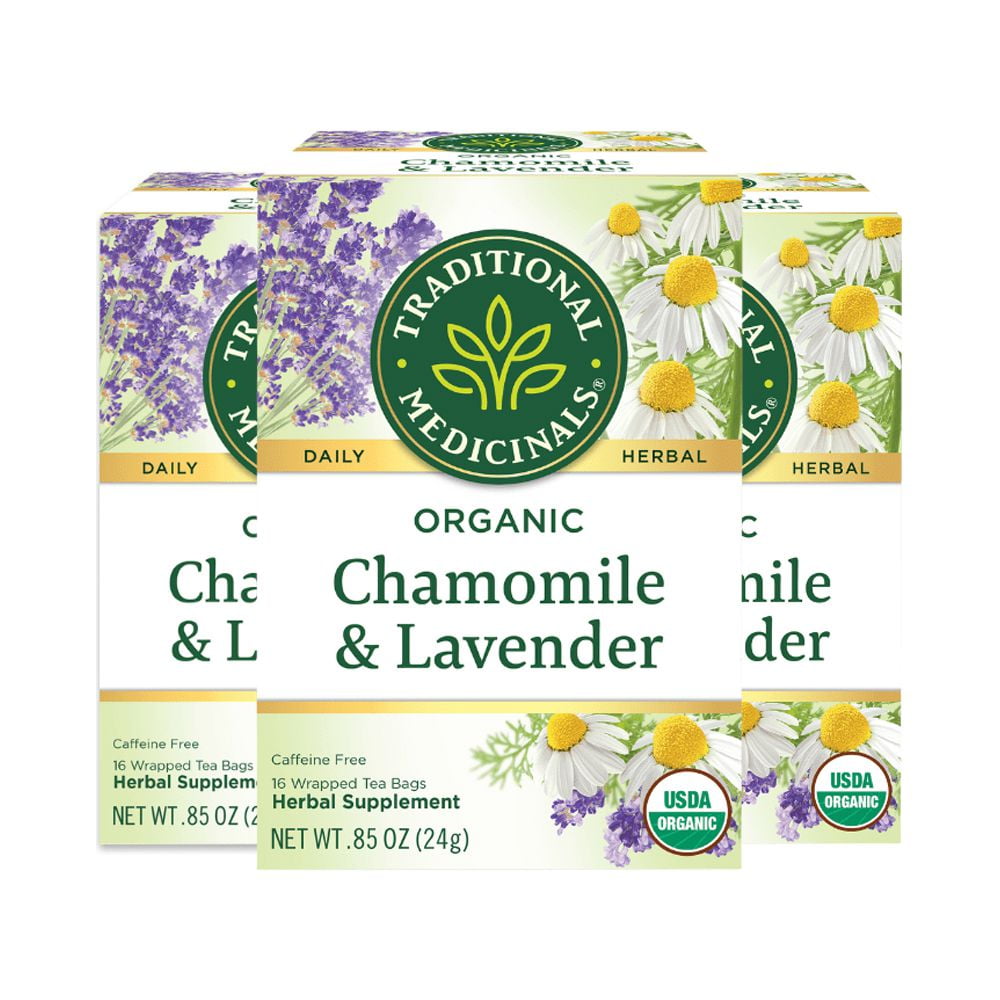 Traditional Medicinals Chamomile with Lavender Herbal Tea Organic, 16