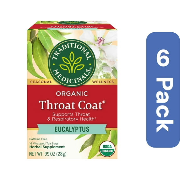 Traditional Medicinals Eucalyptus Throat Comfort Tea 16 Bags (Pack Of 6)