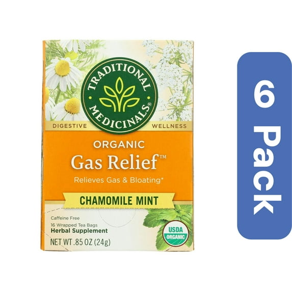Traditional Medicinals Gas Relief Tea 16 Bags (Pack Of 6)