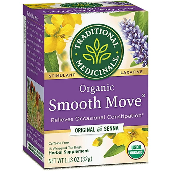 Traditional Medicinals Herbal Teas, Organic Smooth Move, 16 Count (Pack of 3)