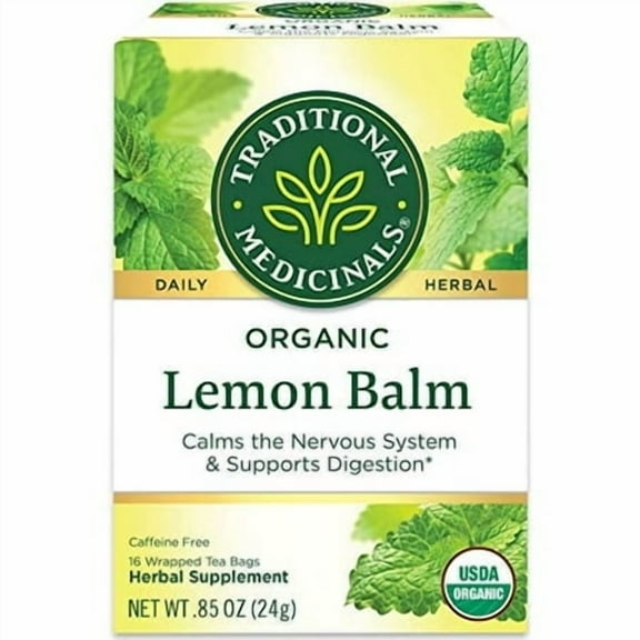 Traditional Medicinals Lemon Balm Herbal Tea Organic, 16 Ct 3 Pack