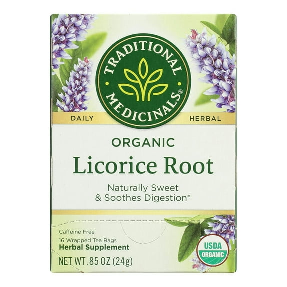 Traditional Medicinals Licorice Root Herbal Tea 16 Bag (Pack Of 6)