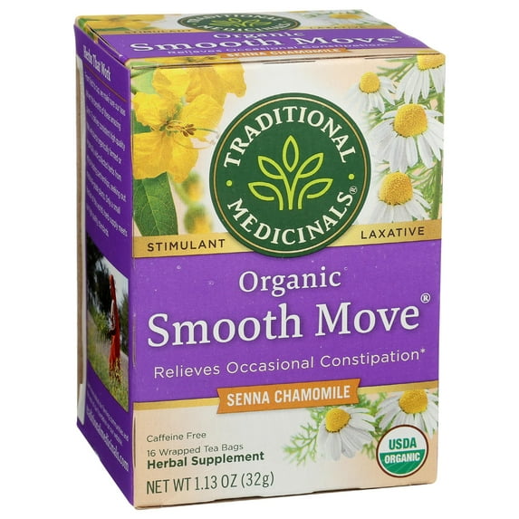Traditional Medicinals Organic Camomile Smooth Move Stimulant Laxative Tea Bags - 16 ct