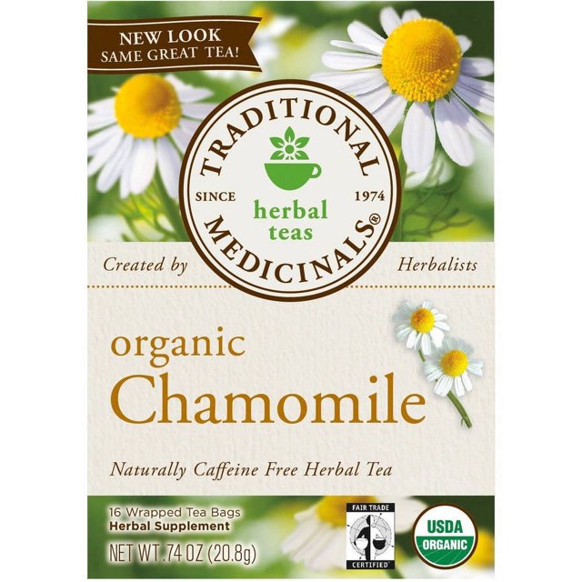 Traditional Medicinals Organic Chamomile Herbal Supplement Tea, 16