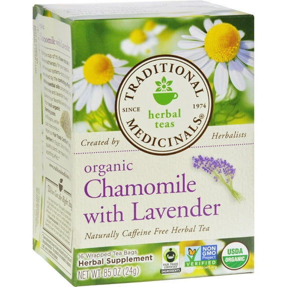 Traditional Medicinals Organic Chamomile With Lavender Herbal Tea - 16 Tea Bags