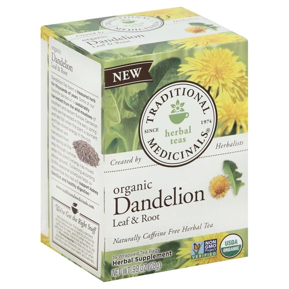 Traditional Medicinals Organic Dandelion Leaf & Root Tea Bags - 16 ct