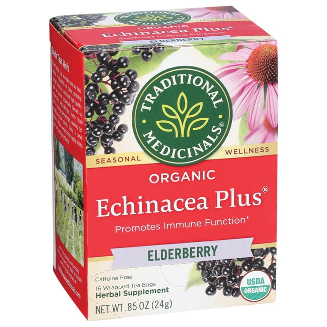 Traditional Medicinals Organic Echinacea Plus Tea Elderberry 16 Bag(S