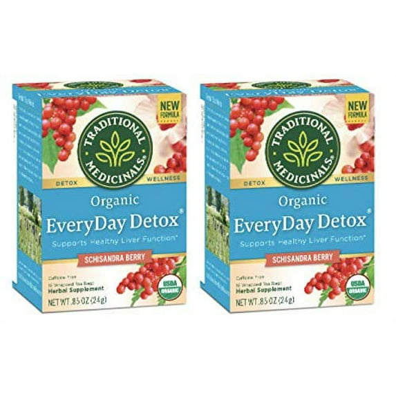 Traditional Medicinals Organic EveryDay Detox Schisandra Berry Detox Tea, 16 Tea Bags (Pack of 2)
